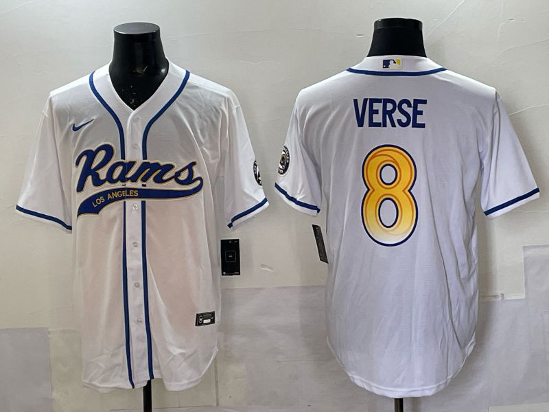 Men 2025 Los Angeles Rams #8 Verse white Joint Name Nike Limited NFL Jersey style 001